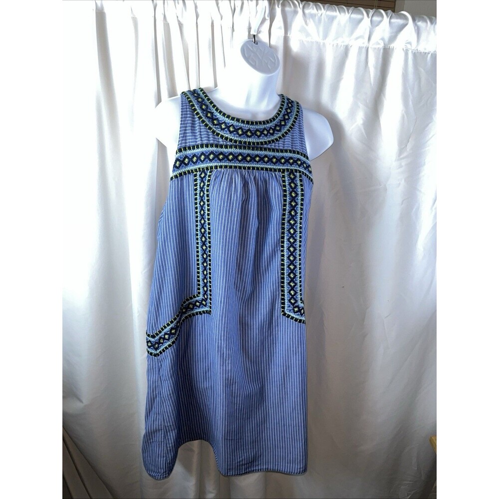 Vineyard Vines Women’s Yarn Dye Blue/white Stripped Sleeveless Shift Dress S